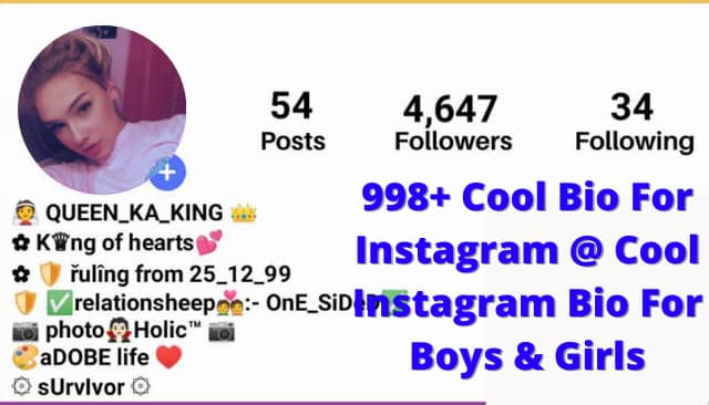 998+ Cool Bio For Instagram @ Cool Instagram Bio For Boys & Girls